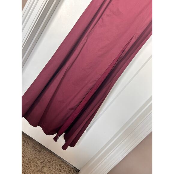 NWT Staud Josephine Cut-Out Maxi Dress Leg Slit Sweetheart Long Sleeve Plum SZ 4 - Picture 7 of 14